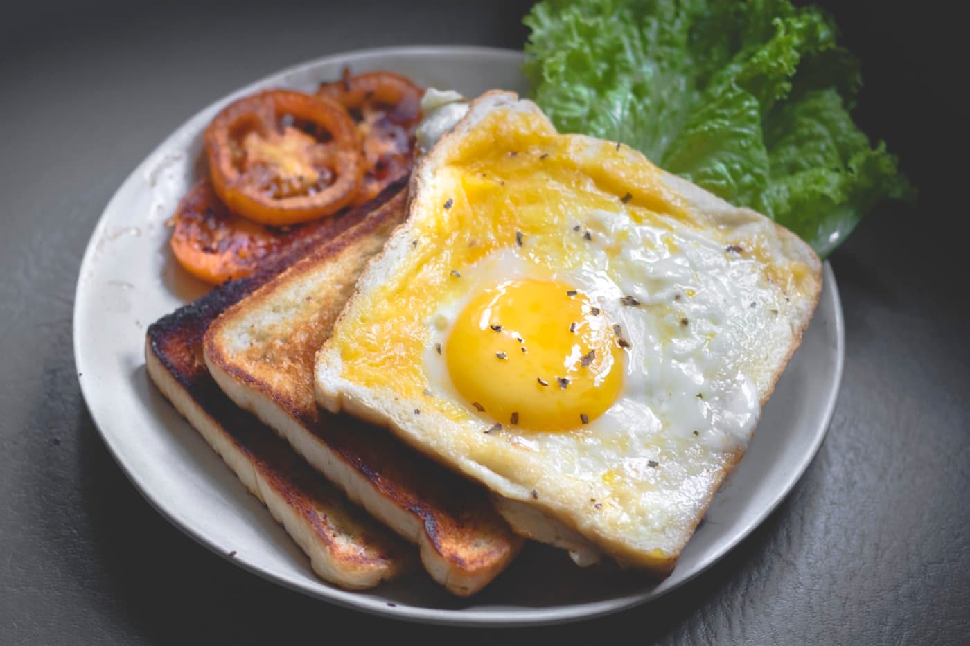 Brunch spread on a marble table